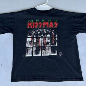 Vintage 1997 KISS Merry Kissmas T-Shirt XL Single Stitch Made USA Cronies